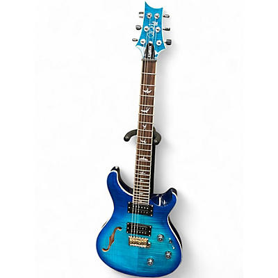 Used PRS SE Custom 24 Semi Hollow Piezo Trans Blue Burst Hollow Body Electric Guitar