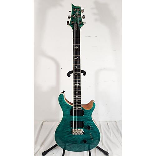 PRS Used PRS SE Custom 24 Special Edition Quilted Turquoise Solid Body Electric Guitar Quilted Turquoise