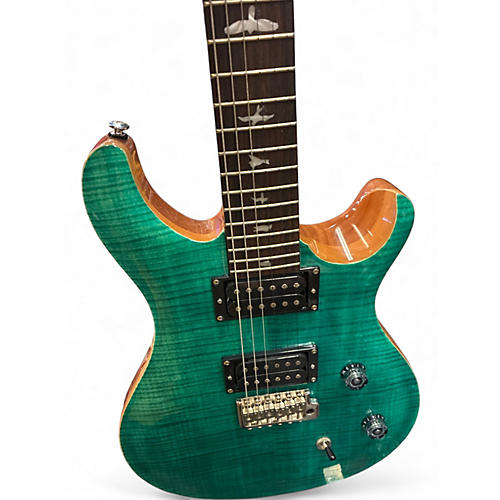 Used PRS SE Custom 24 TRANS CYAN Solid Body Electric Guitar TRANS CYAN