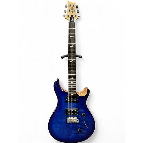 Used PRS SE Custom 24 Trans Blue Solid Body Electric Guitar Trans Blue