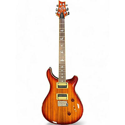 PRS Used PRS SE Custom 24 Zebrawood Gold Sunburst Solid Body Electric Guitar