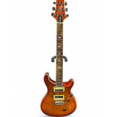 Used PRS SE Custom 24 exotic burl sunburst Solid Body Electric Guitar