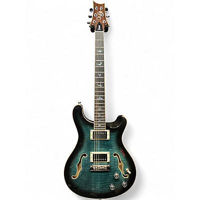 Used PRS SE Hollowbody II Piezo Peacock Blue Burst Hollow Body Electric Guitar