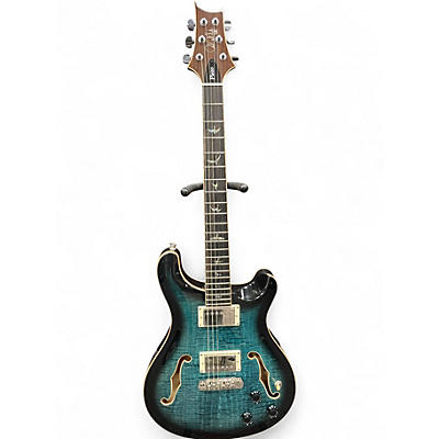 Used PRS SE Hollowbody II Piezo Peacock Blue Burst Hollow Body Electric Guitar