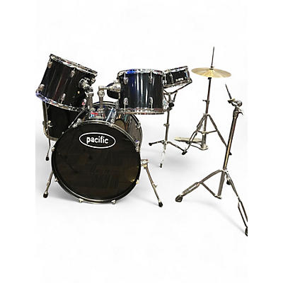 Used Pacific 5 Piece Drum Kit Black Drum Kit