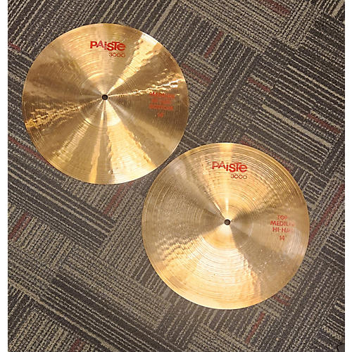 Paiste Used Paiste 14in 3000 Medium Hi Hat Pair Cymbal 33