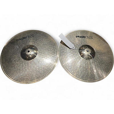 Used Paiste 14in 402 Nickel Silver Hi Hat Pair Cymbal