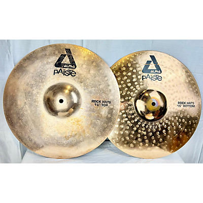 Paiste Used Paiste 15in Alpha Rock Hi Hat Pair Brilliant Cymbal