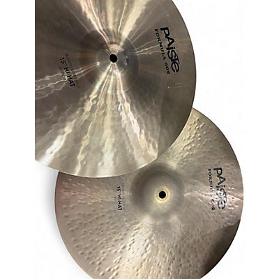 Used Paiste 15in Formula 602 Modern Essentials Hi Hat Pair Cymbal