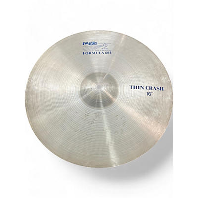 Paiste Used Paiste 16in Formula 602 Thin Crash Cymbal