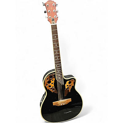 Used Palmer OVATION COPY Black Acoustic Electric Guitar