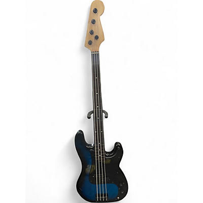 Used Partscaster P Style Blue Burst Electric Bass Guitar