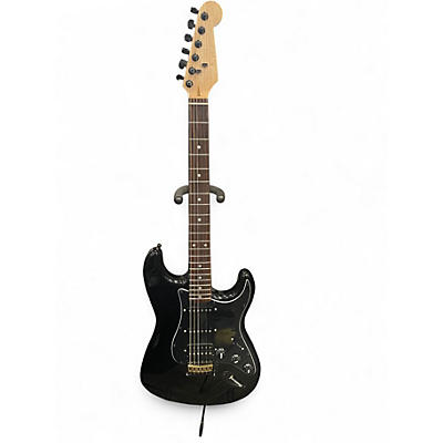 Used Partscaster S Style Double Cutaway Black Solid Body Electric Guitar