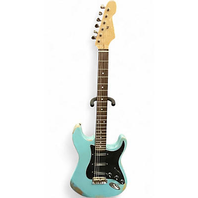 Used Partscaster STRAT PARTS CASTER WORN LIGHT BLUE Solid Body Electric Guitar