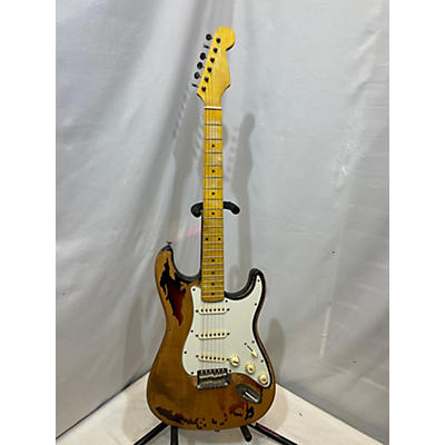 Used Partscaster Strat Vintage Sunburst Solid Body Electric Guitar