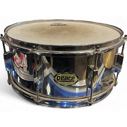 Used Peace 14in Snare Silver Drum Silver 33