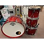 Used Peace Used Peace 4 piece Paragon Cutom Maple Red Sparkle Burst Drum Kit red sparkle burst