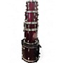 Used Peace 5 Piece Drum Kit Chrome Red Drum Kit Chrome Red