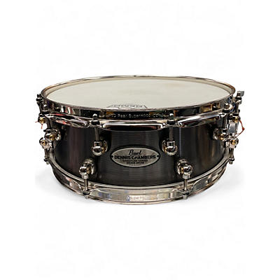 Used Pearl 14X5 DENNIS CHAMBERS SIGNATURE SERIES SNARE Gunmetal Gray Drum