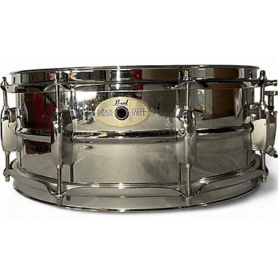 Pearl Used Pearl 14X5 MIRROR STEEL SNARE DRUM STEEL Drum