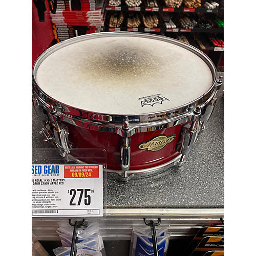 Pearl Used Pearl 14X5.5 Masters SST Drum Candy Apple Red Candy Apple Red 211