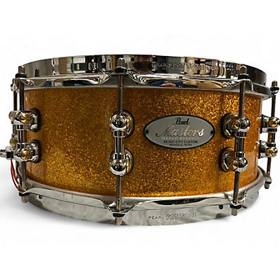 Pearl Used Pearl 14X5.5 Music City Custom Masters Gold Sparkle Drum