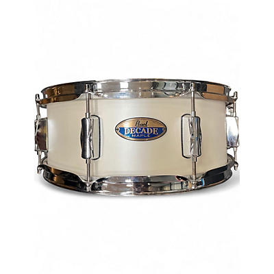 Used Pearl 14X5.5 decade maple White Drum