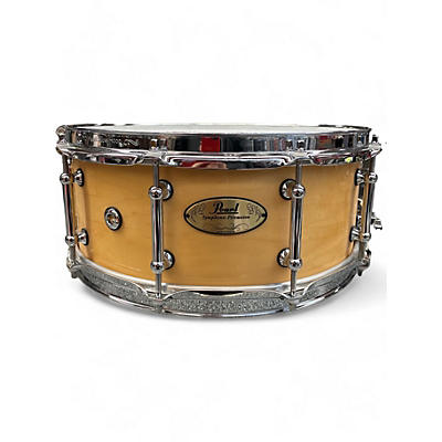 Used Pearl 14X6 Symphonic Snare Natural Drum