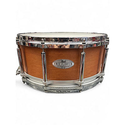 Used Pearl 14X6.5 Free Floating Snare Natural Drum