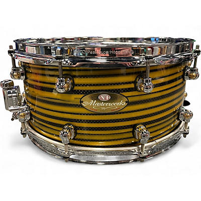 Used Pearl 14X6.5 Masterworks Carbon Fiber Over Maple Gold Swirl on Black Carbon Drum