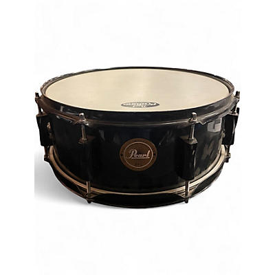 Used Pearl 14in Birch Snare Drum Black with Black Hardware 14x5.5 Black Drum