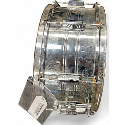 Used Pearl 14in Export Steel Shell Snare Chrome Silver Drum