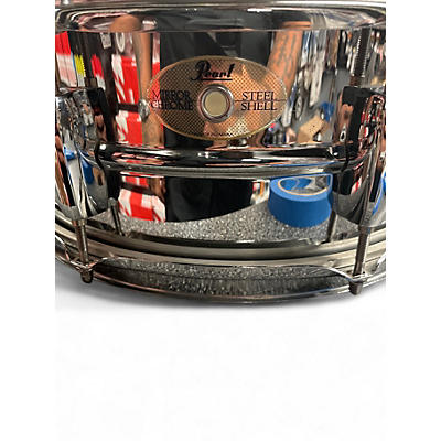 Used Pearl 14in MIRROR CHROME STEEL SHELL Chrome Silver Drum