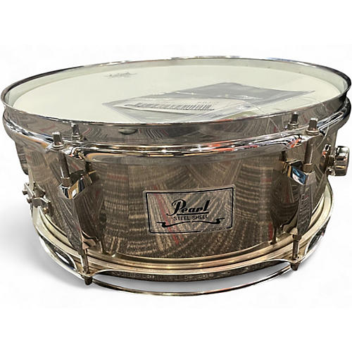 Used Pearl 14in STEEL SHELL SNARE STEEL Drum STEEL 33