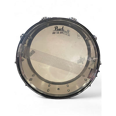 Used Pearl 14in steel shell snare polished steel Drum