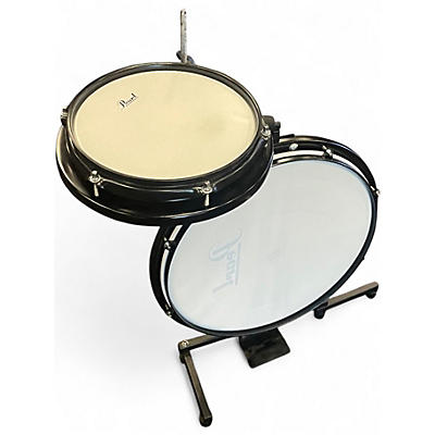 Used Pearl 2 Piece Rhythm Traveler Compact Black Drum Kit