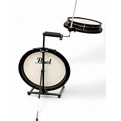 Used Pearl 2 Piece Rhythm Traveler Compact Black and White Drum Kit