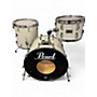 Used Pearl 3 Piece 1980s USA Maple White Drum Kit White