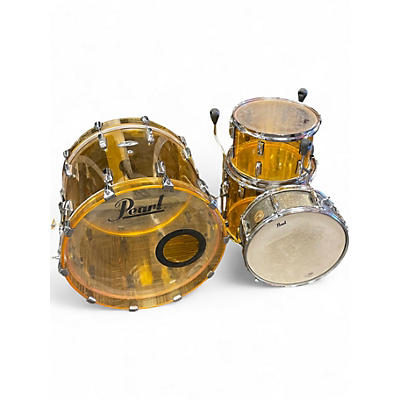 Used Pearl 3 Piece CRYSTAL BEAT TANGERINE GLASS Drum Kit