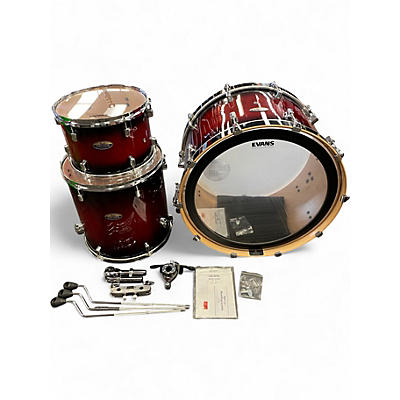 Used Pearl 3 Piece Decade Maple Deep Red Burst Drum Kit