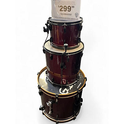 Used Pearl 3 Piece Export EX Red Drum Kit