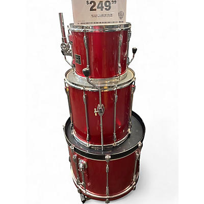 Used Pearl 3 Piece Export Red Drum Kit