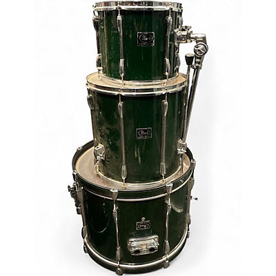Used Pearl 3 Piece Export green Drum Kit
