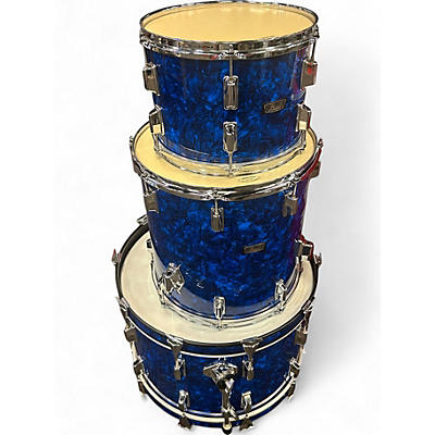 Used Pearl 3 Piece Fiberglass Blue Abalone Drum Kit