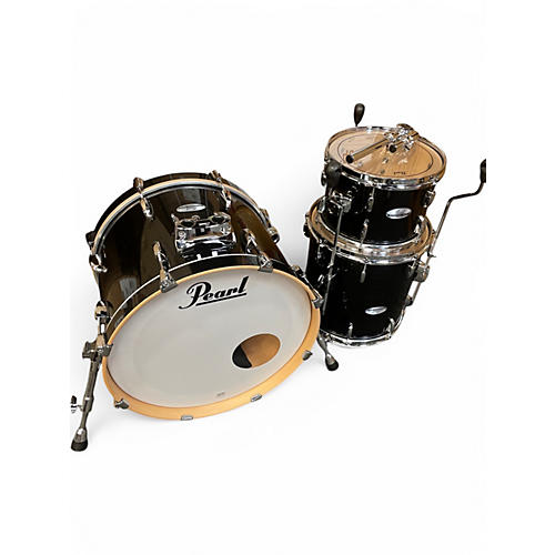 Used Pearl 3 Piece MAPLE PROFFESSIONAL Black Drum Kit Black