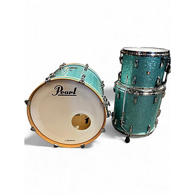 Used Pearl 3 Piece MASTERS BCX Turquoise Glass Drum Kit