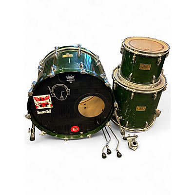 Used Pearl 3 Piece Masters Maple Emerald Green Drum Kit
