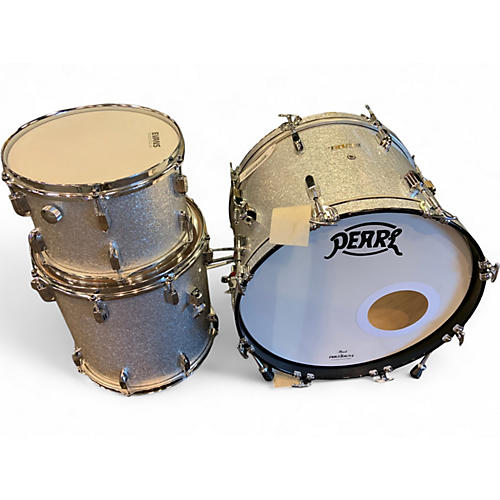 Used Pearl 3 Piece PRESIDENT SERIES Silver Sparkle Drum Kit Silver Sparkle