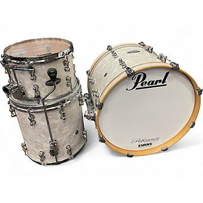 Used Pearl 3 Piece Reference Pure-Music City Custom   Pearl White Drum Kit