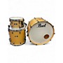 Used Pearl 3 Piece Wood Fiberglass Platinum Mist Drum Kit Platinum Mist